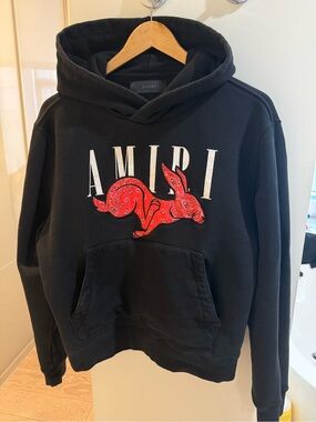 Women’s AMIRI Year of the Rabbit Black Hoodie size MEDIUM
